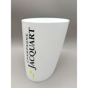 Champagne Jacquart France White Acrylic Slanted Ice Bucket Wine Chiller Barware